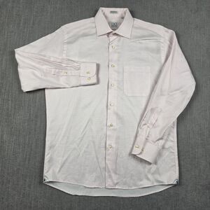 Peter Millar Dress Shirt Mens 16 R Pink Check Plaid Long Sleeve Cotton Canada